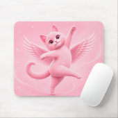Süße rosa Engelkatze Mauspad (Mit Mouse)
