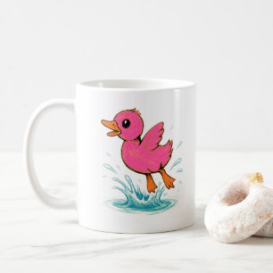 Süße rosa Ente mit individuellem Namen Kaffeetasse