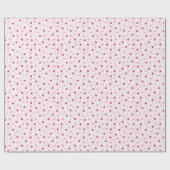 Süße rosa Erdbeer-Muster-Wrap-Rolle Geschenkpapier (Flach)