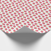 Süße rosa Erdbeernahtloses Muster Geschenkpapier (Ecke)