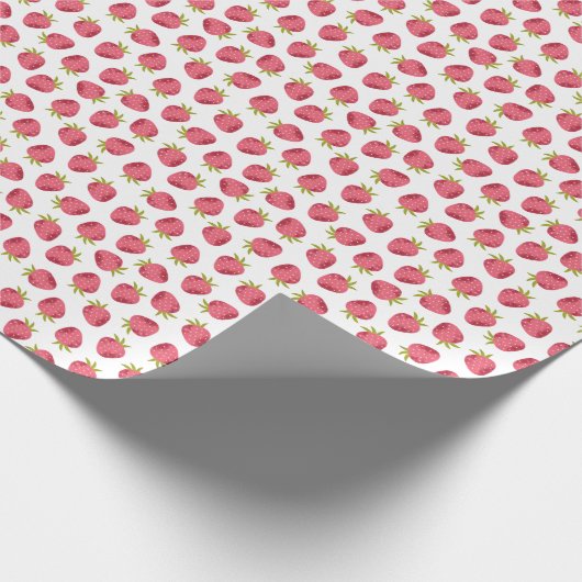 Süße rosa Erdbeernahtloses Muster Geschenkpapier (Ecke)