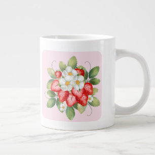 Süße rosa Erdbeertasse Geschenk für Erdbeerliebh Jumbo-Tasse