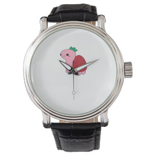 Süße rosa errötende Erdbeer-Schildkröte Classic T- Armbanduhr