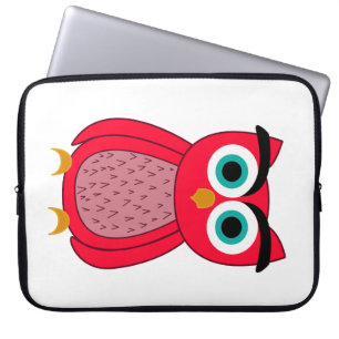 Süße rosa Eulenillustration Laptopschutzhülle