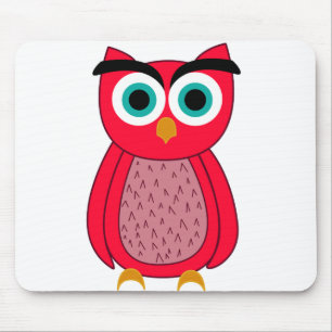 Süße rosa Eulenillustration Mousepad