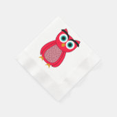 Süße rosa Eulenillustration Serviette (Ecke)