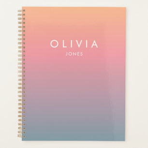 Süße rosa farbenfrohe Ombre personalisierte Name Planer