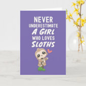 Süße rosa Faultier-Karten für Baby-Mädchen Kinder  Karte (Gelbe Blume)