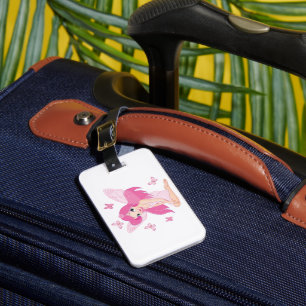 Süße rosa Fee und magische Schmetterlinge Gepäckanhänger