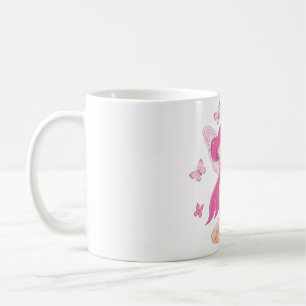 Süße rosa Fee und magische Schmetterlinge Kaffeetasse