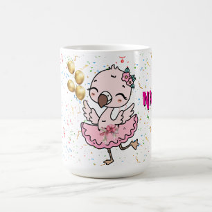 Süße rosa Flamingo-Ballerina   Kaffeetasse