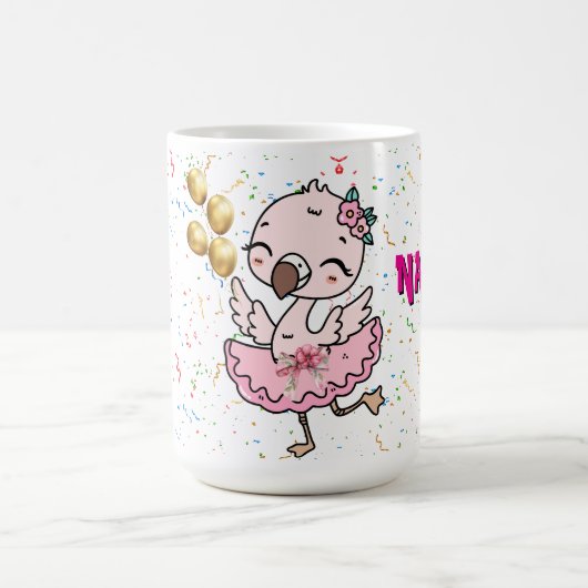 Süße rosa Flamingo-Ballerina   Kaffeetasse (Mittel)