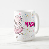 Süße rosa Flamingo-Ballerina   Kaffeetasse (VorderseiteRechts)
