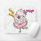 Süße rosa Flamingo-Ballerina Mousepad (Mit Mouse)