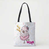 Süße rosa Flamingo-Ballerina Tasche (Vorderseite)