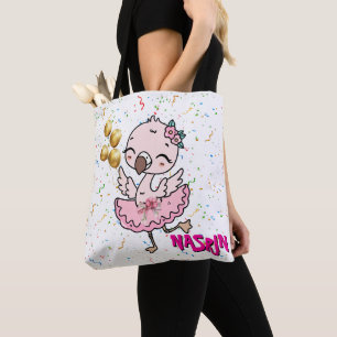 Süße rosa Flamingo-Ballerina Tasche