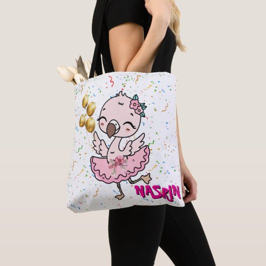 Süße rosa Flamingo-Ballerina Tasche (Von Nahem)