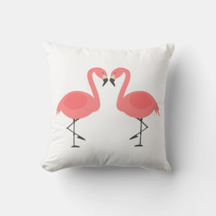 Süße rosa Flamingos lieben tropische Hochzeitssträ Kissen