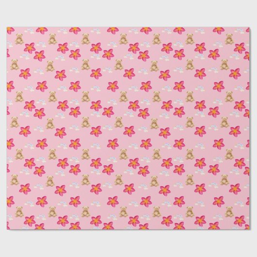 Süße rosa florale Sternmuster-Wrap-Papier | Ae Geschenkpapier (Flach)