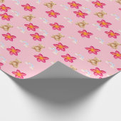 Süße rosa florale Sternmuster-Wrap-Papier | Ae Geschenkpapier (Ecke)