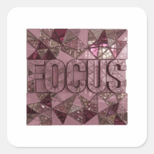 Süße rosa FOCUS-Aufkleber-Grafik Quadratischer Aufkleber