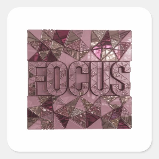 Süße rosa FOCUS-Aufkleber-Grafik Quadratischer Aufkleber (Vorderseite)