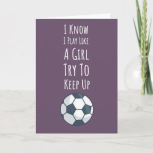 Süße rosa Fußball Mädchen Karte