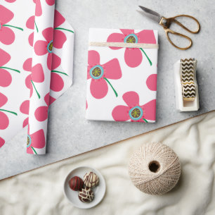 Süße rosa Gänseblume Pop Sommerblume Launiges Gesc Geschenkpapier