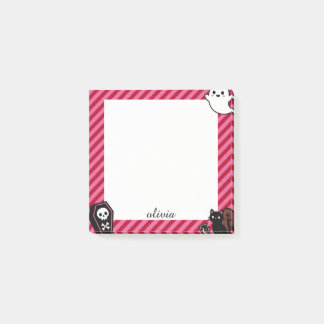 Süße rosa Geister und schwarze Katzen Halloween-No Post-it Klebezettel
