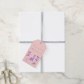 Süße rosa Geschenkanhänger mit Dinosauriern zum Ge (Mit Garn)