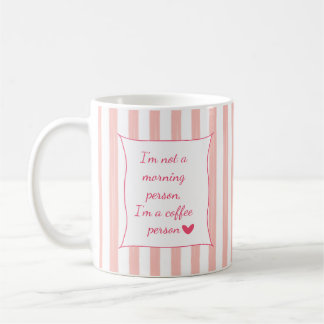 Süße rosa gestreifte personalisierbare Kaffeetasse