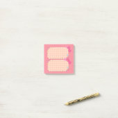 Süße rosa Gingham-Blumen-Coquette-Post-it-Notes Post-it Klebezettel (Auf Schreibtisch)