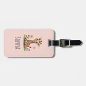 Süße rosa Giraffe Mädchen Kids Gepäckanhänger (Vorderseite horizontal)