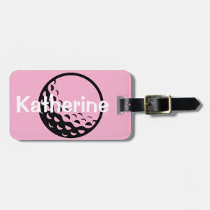 Süße rosa Golf-Sportkleidung für Mädchen Gepäckanhänger