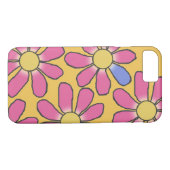 Süße rosa grafische Blumen auf irgendeiner Farbe Case-Mate iPhone Hülle (Rückseite (Horizontal))