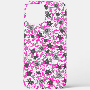 Süße rosa graue weiße abstrakte Blumen Case-Mate iPhone Hülle