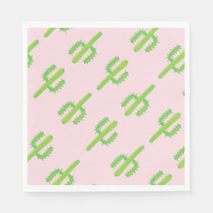 Süße rosa grüne Kaktus-Papierservietten Serviette