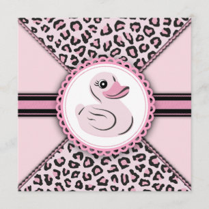 Süße rosa Gummiente Babyparty Einladung