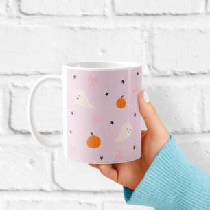 Süße rosa Halloween-Geister-Muster-Tasse Kaffeetasse