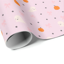 Süße rosa Halloween-Geister-Muster-Wrapierpapier