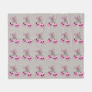 süße rosa Halloween-Kirsche Illustration Fleecedecke