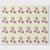 süße rosa Halloween-Kirsche Illustration Geschenkpapier (Flach)