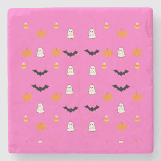 Süße rosa Halloween-Untersetzer Steinuntersetzer