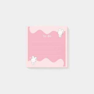 Süße rosa Häschen-To-Do-Liste Post-it-Notizen Noti Post-it Klebezettel