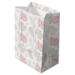 Süße rosa Hasenschuhe Muster Mittlere Geschenktüte