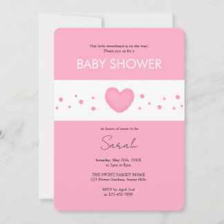 Süße rosa Herz Baby Shower Einladung