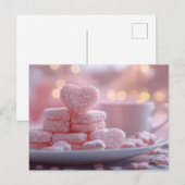süße rosa Herz Kekse Valentinstag Postkarte (Vorne/Hinten)