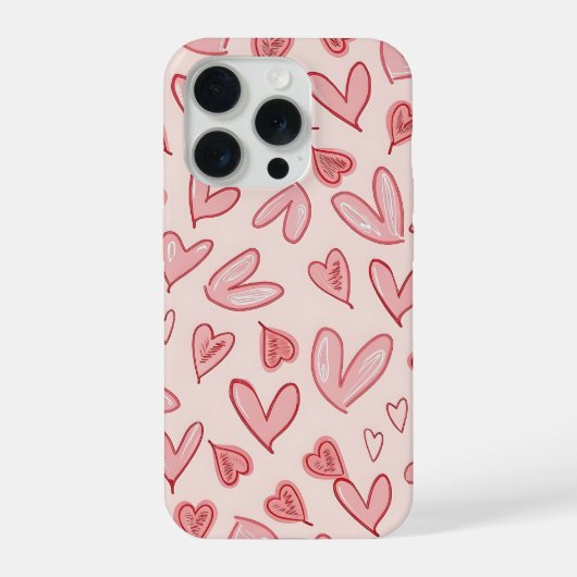 Süße rosa Herz-Muster-Handyhülle iPhone Hülle (Rückseite)