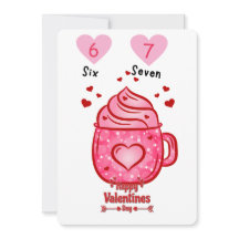 Süße rosa Herz-Tasse Valentinstag Grußkarte