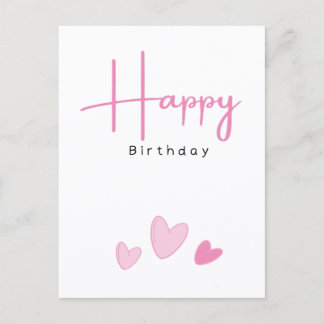 Süße rosa Herzen Frohe Geburtstag-Postkarte Postkarte